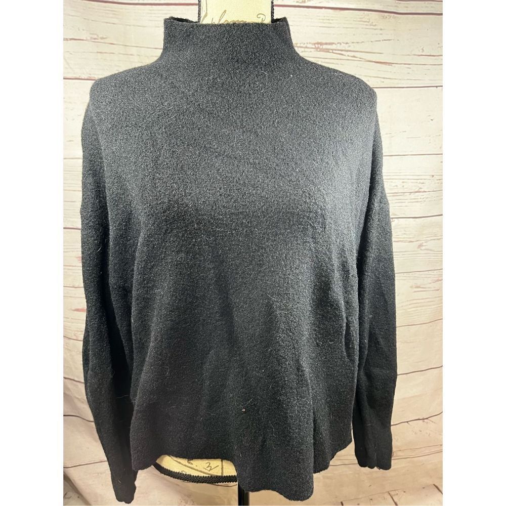 EXPRESS Charcoal Gray Mock Neck Long Sleeve Sweater Knit Top Women's‎ Size L